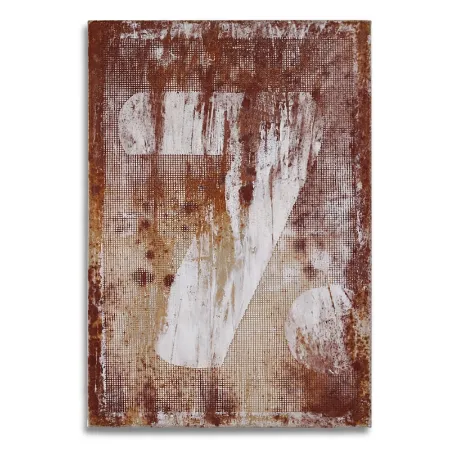Leinwand im Format 55 x 80 cm mit aktivierter Acryloxydmischung und brauner sowie weißer Acrylfarbe in der Bildfläche. In die Fläche ist die Zahl Sieben durch ein Raster gespachtelt. | mixed-art - wolfram schäfers